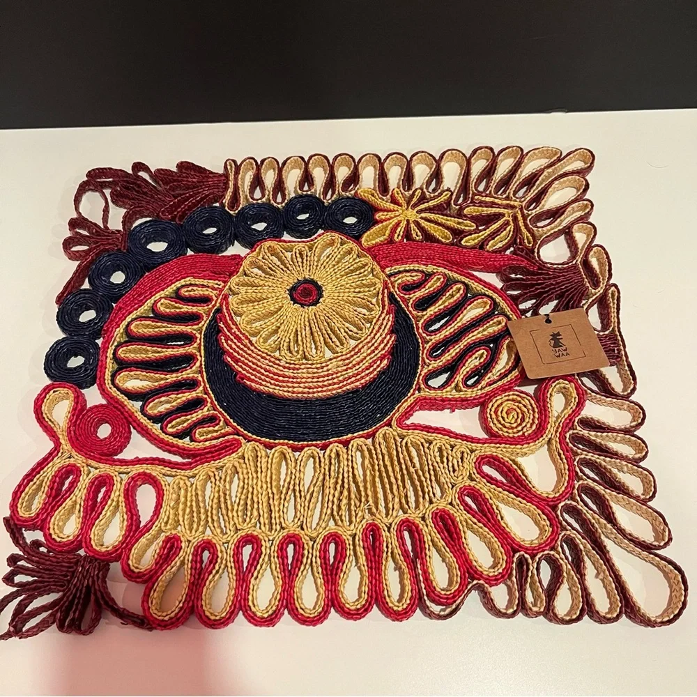 NWT -Large Rattan Weave Trivet 15x17 inches